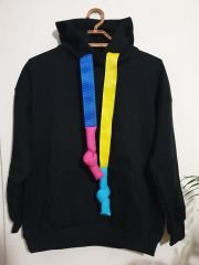 Kapüşonlu Kanguru Cepli Oversize Salaş Sweatshırt Siyah - L