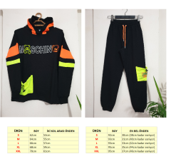 Yazılı ve Taşlı Normal Kesim İkili Takım Siyah - XL