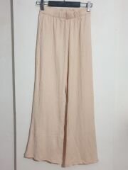 Gofre Kumaş Crop Bluz Pantolon İkili Takım Bej - L