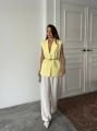Oversize Salaş Kemerli Blazer Yelek Bebe Mavi - L