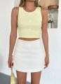 Fitilli Fiyonklu Askılı Crop Atlet Bluz Mavi - L