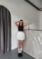 Fitilli Fiyonklu Askılı Crop Atlet Bluz Siyah - L