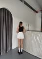 Fitilli Fiyonklu Askılı Crop Atlet Bluz Siyah - L