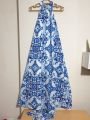 Halter Yaka Etnik Çini Desenli Salaş Maxi Elbise S