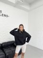 Unisex Kapüşonlu Oversize Salaş Off Yazılı Sweatshırt Siyah - L