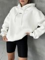 Unisex Kapüşonlu Oversize Salaş Off Yazılı Sweatshırt Beyaz - L