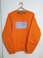 Bisiklet Yaka Oversize Salaş Pamuklu Şardonlu Sweatshirt Turuncu - L