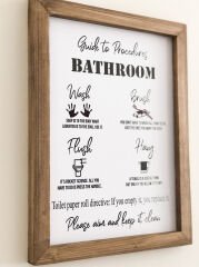 Banyo Prosedürü Bathroom Guide to Procedures Ahşap Çerçeve