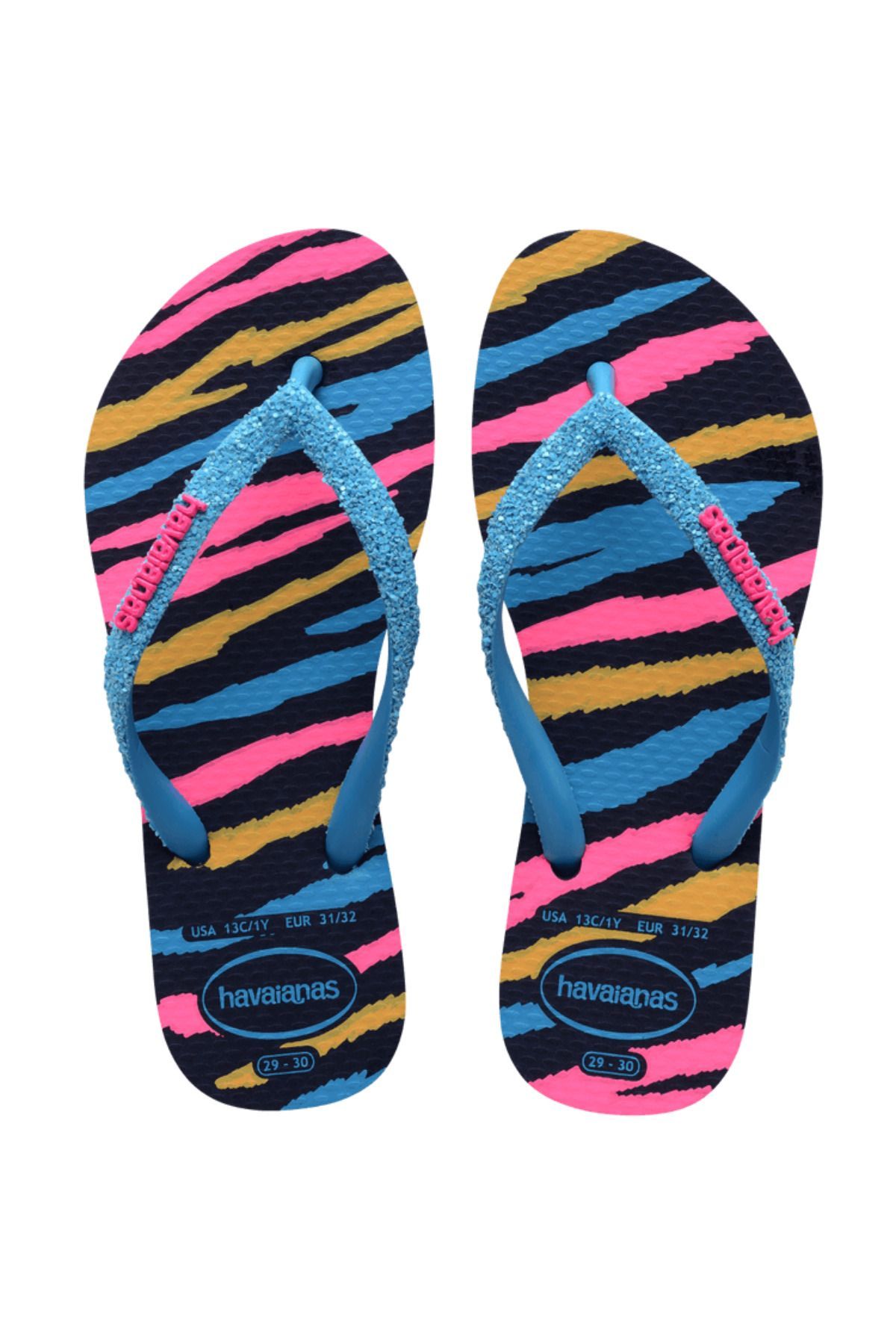 Havaianas Kids Slim Glitter Trendy Navy Blue/Turquoise Çocuk Terlik 4146976-1327