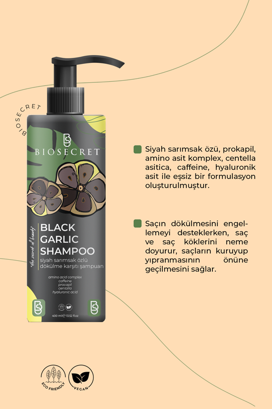 Bio59 Black Garlic Shampoo 400ml Siyah Sarımsak Özlü Dökülme Karşıtı Şampuan