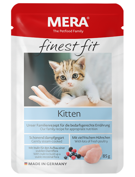 Mera Finest Fit Kitten Chicken Tahılsız Tavuk Etli Yaş Pouch Yavru Kedi Maması 85 gr