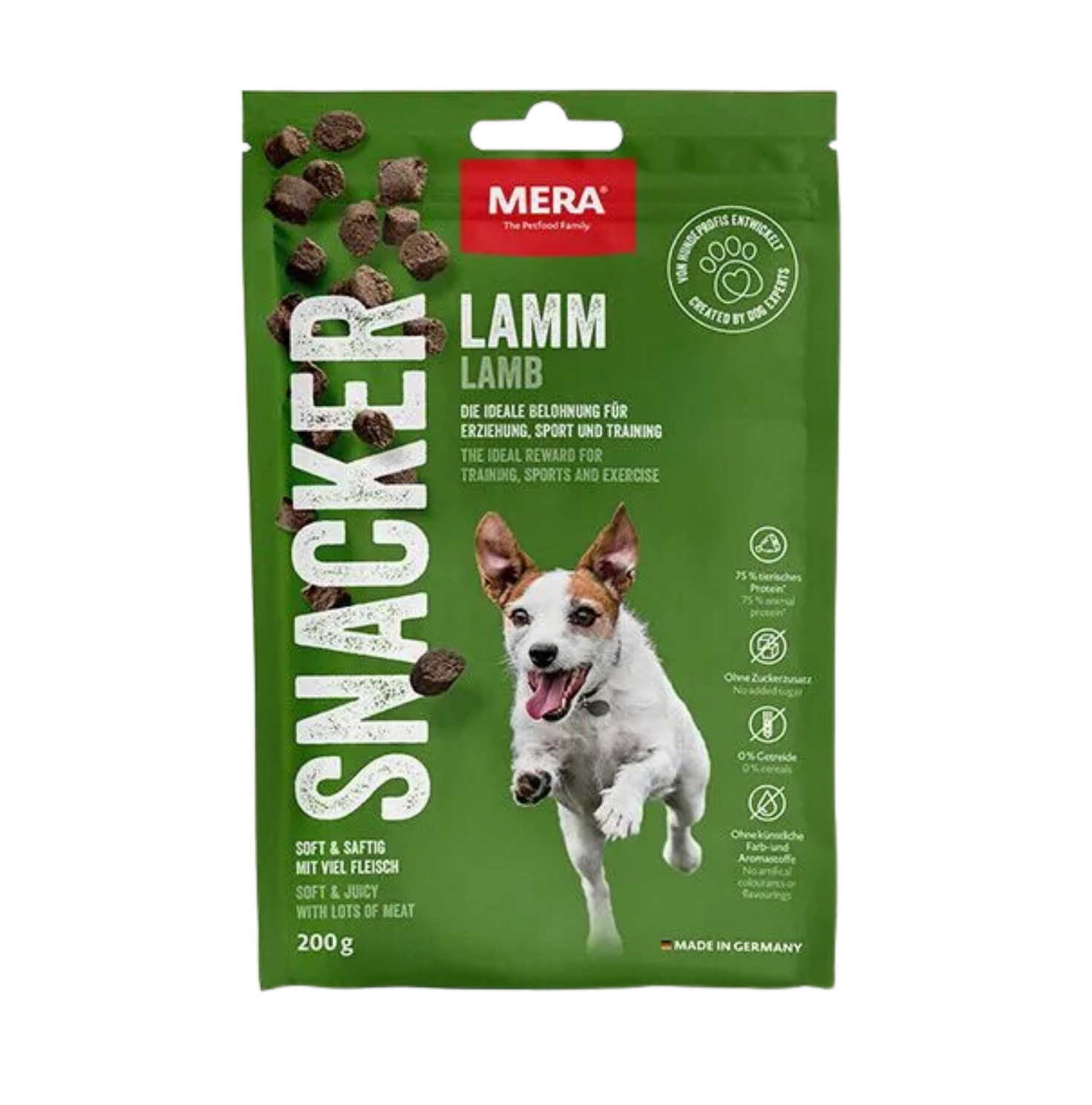 Mera Snacker Tahılsız ve Şekersiz Kuzu Etli Yumuşak Köpek Ödül Maması 200 gr