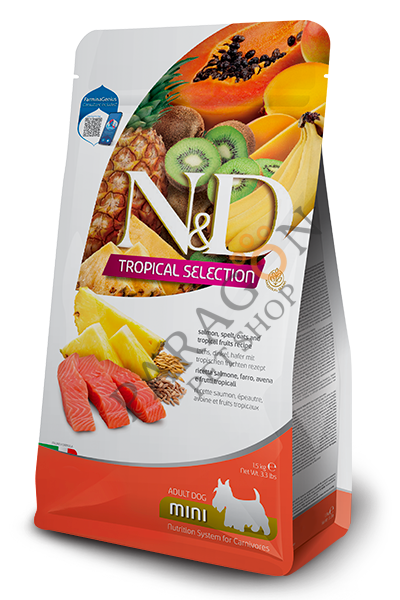 N&D Tropical Selection Somon ve Meyveli Mini Irk Yetişkin Köpek Maması 1,5 Kg