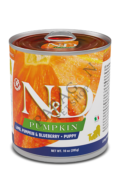 N&D Pumpkin Puppy Kuzu Etli ve Yaban Mersini Yavru Köpek Yetişkin Yaş Mama 285 Gr