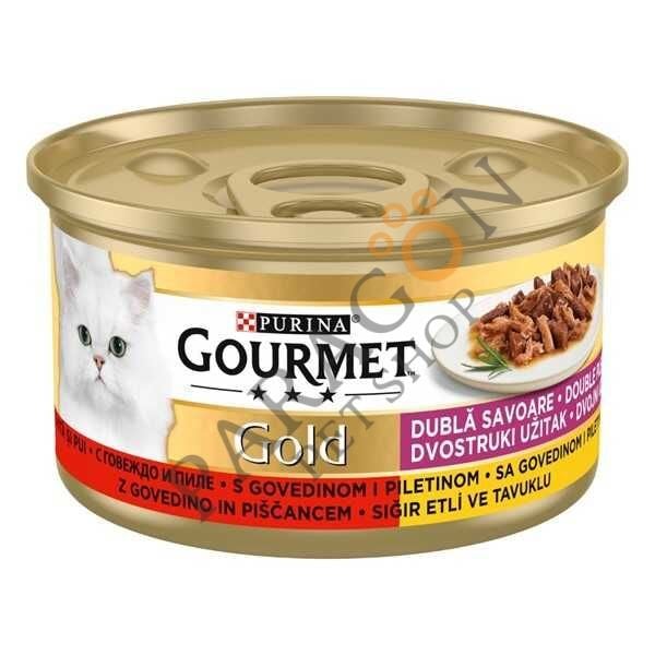 Gourmet Gold Soslu Sığır Etli Tavuklu Yaş Kedi Maması 85 g