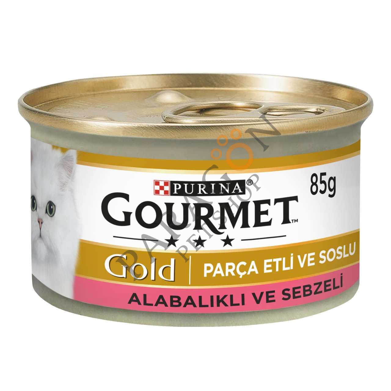 Gourmet Gold Parça Etli Soslu Alabalık Sebzeli Yaş Kedi Maması 85 g