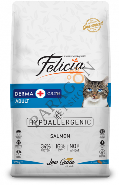 Felicia Az Tahıllı & Hipoalerjenik Somonlu Yetişkin Kedi Maması 12 Kg