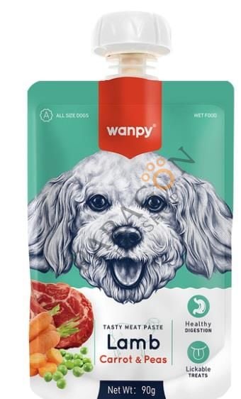 Wanpy Taze Kuzulu Ve Havuçlu Köpek Et Ezmesi 90 gr