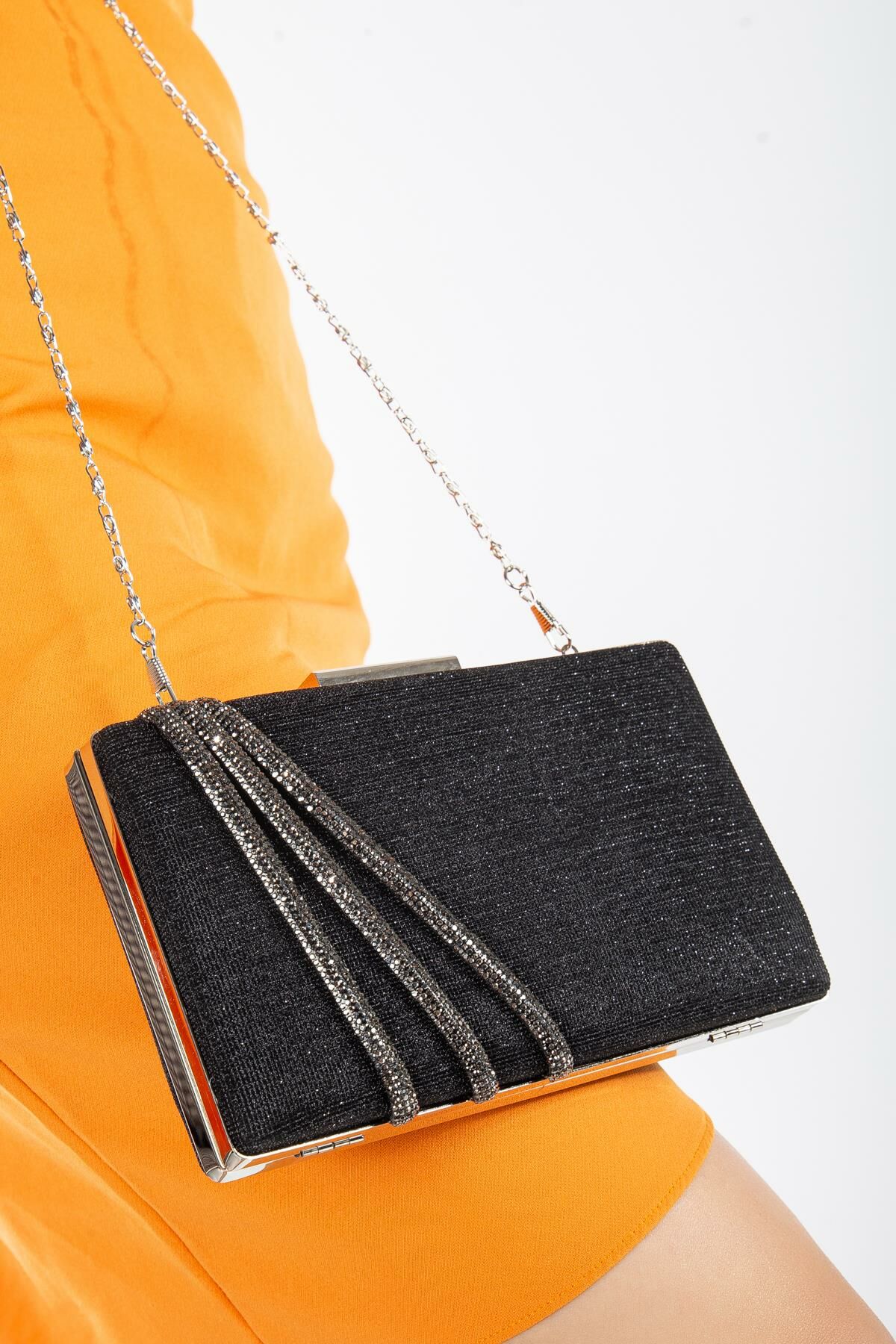 Suins Cora Abiye Çanta Gece Çantası Portföy Clutch Çanta Siyah