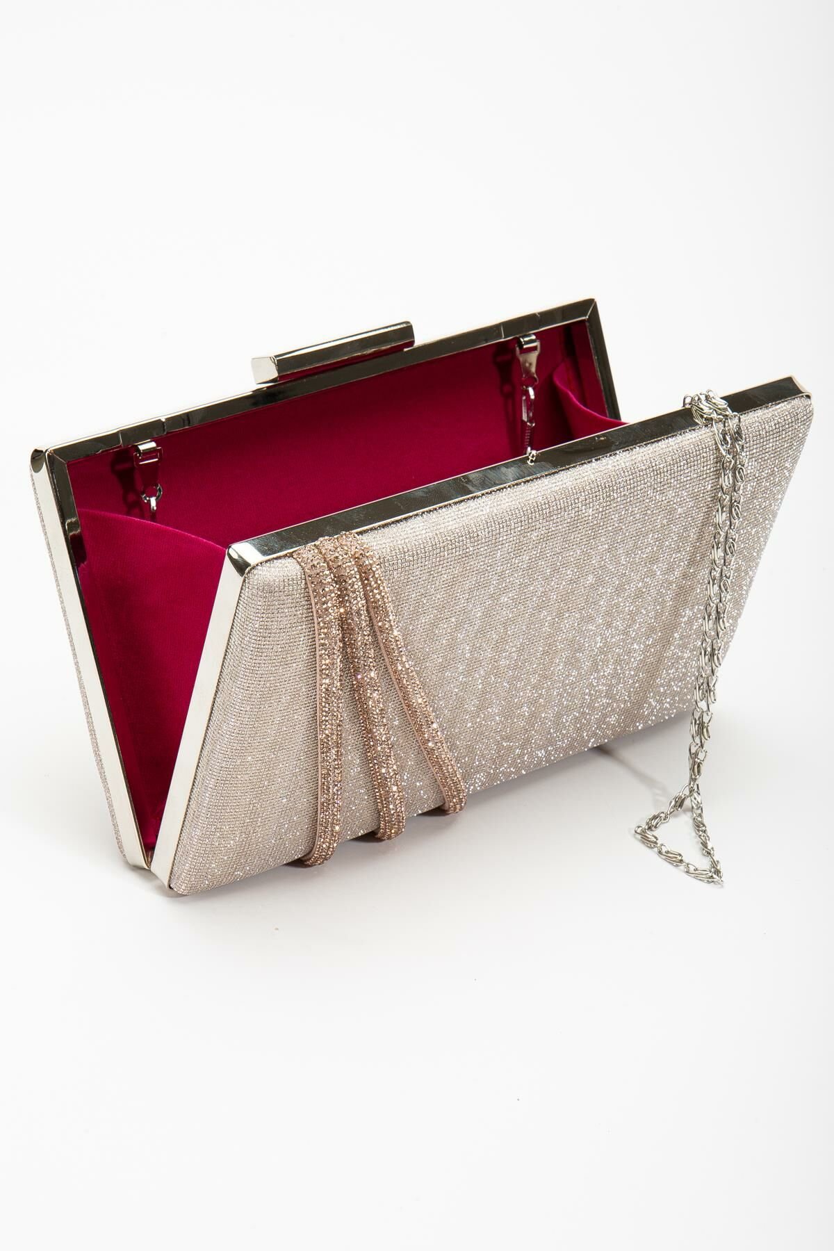 Suins Cora Abiye Çanta Gece Çantası Portföy Clutch Çanta Altın