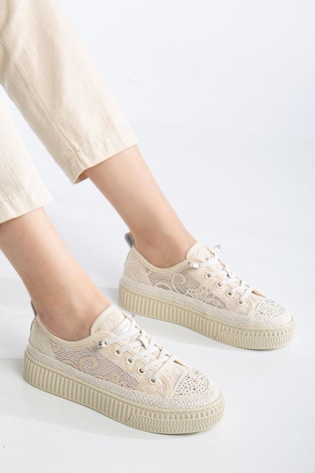 Suins Montero Model File Dantel Detaylı Kadın Spor Ayakkabı Sneaker TEN - 40