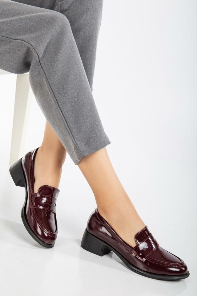 Suins Marise Toka Detaylı Kadın Loafer Ayakkabı Bordo - 40