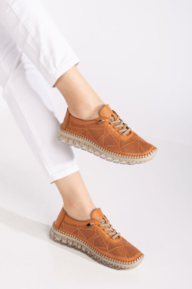 Suins Leona Hakiki Deri Yumuşak Kadın Günlük Spor Ayakkabı Sneaker TABA - 40