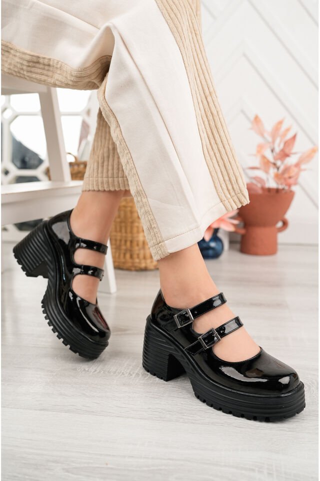Suins Alessi Kadın Siyah Rugan Loafer Siyah - 37