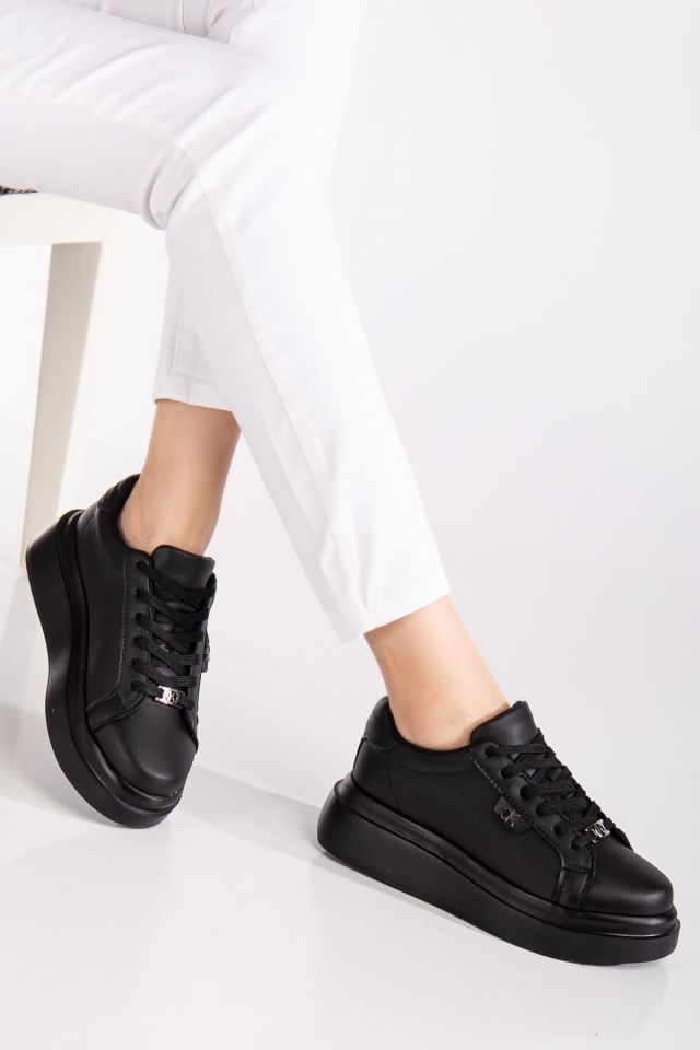 Suins Ovela Model Kadın Spor Ayakkabı Sneaker Siyah - 38