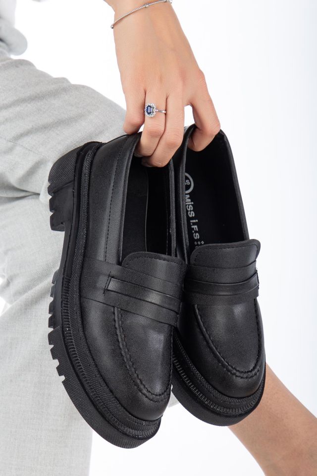 Andre Toka Detaylı Kadın Loafer Ayakkabı Siyah - 40
