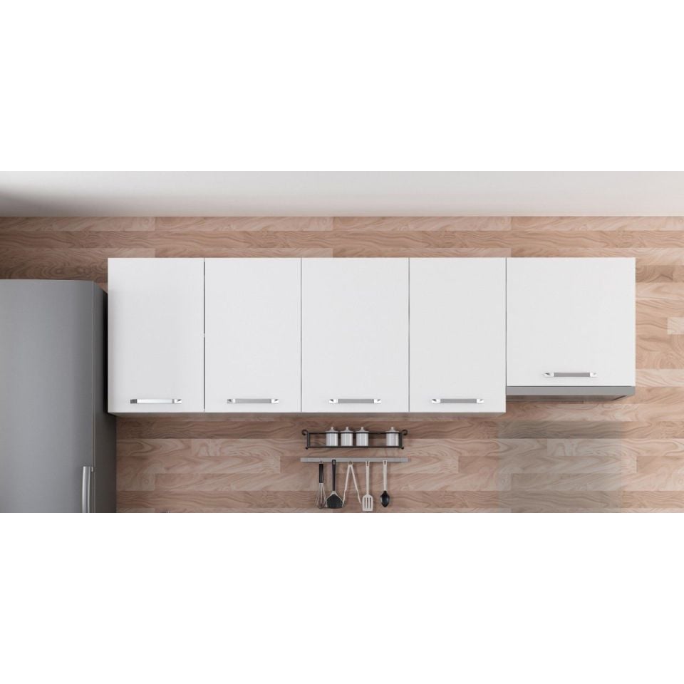Kayra 245 Cm Kitchen Cabinet White 245-B8-Top Module