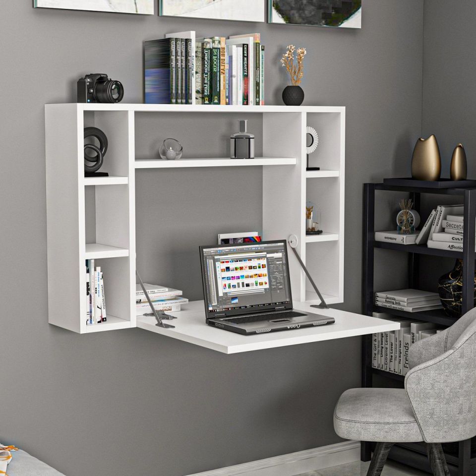 Kayra Omega Wall Mounted Study Desk White