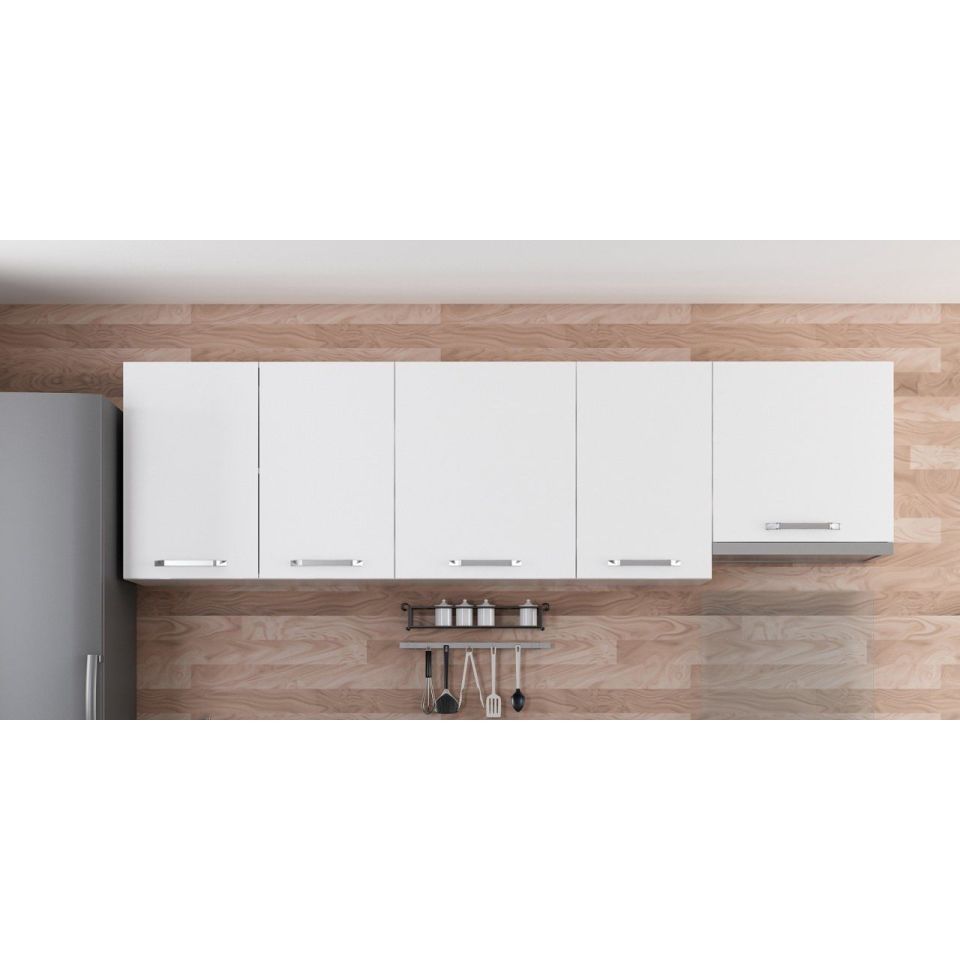 Kayra 255 Cm Kitchen Cabinet White 255-B4-Top Module