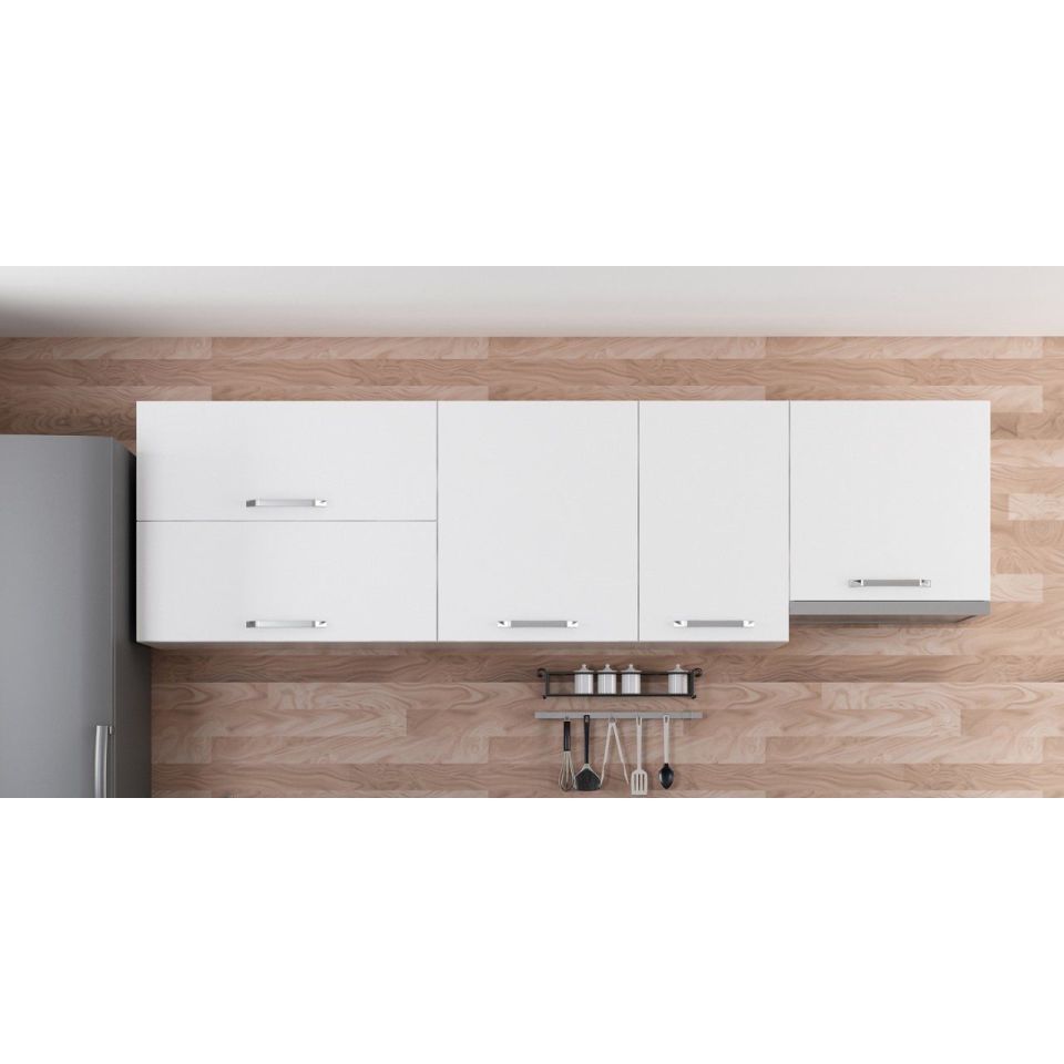 Kayra 255 Cm Kitchen Cabinet White 255-B8-Top Module