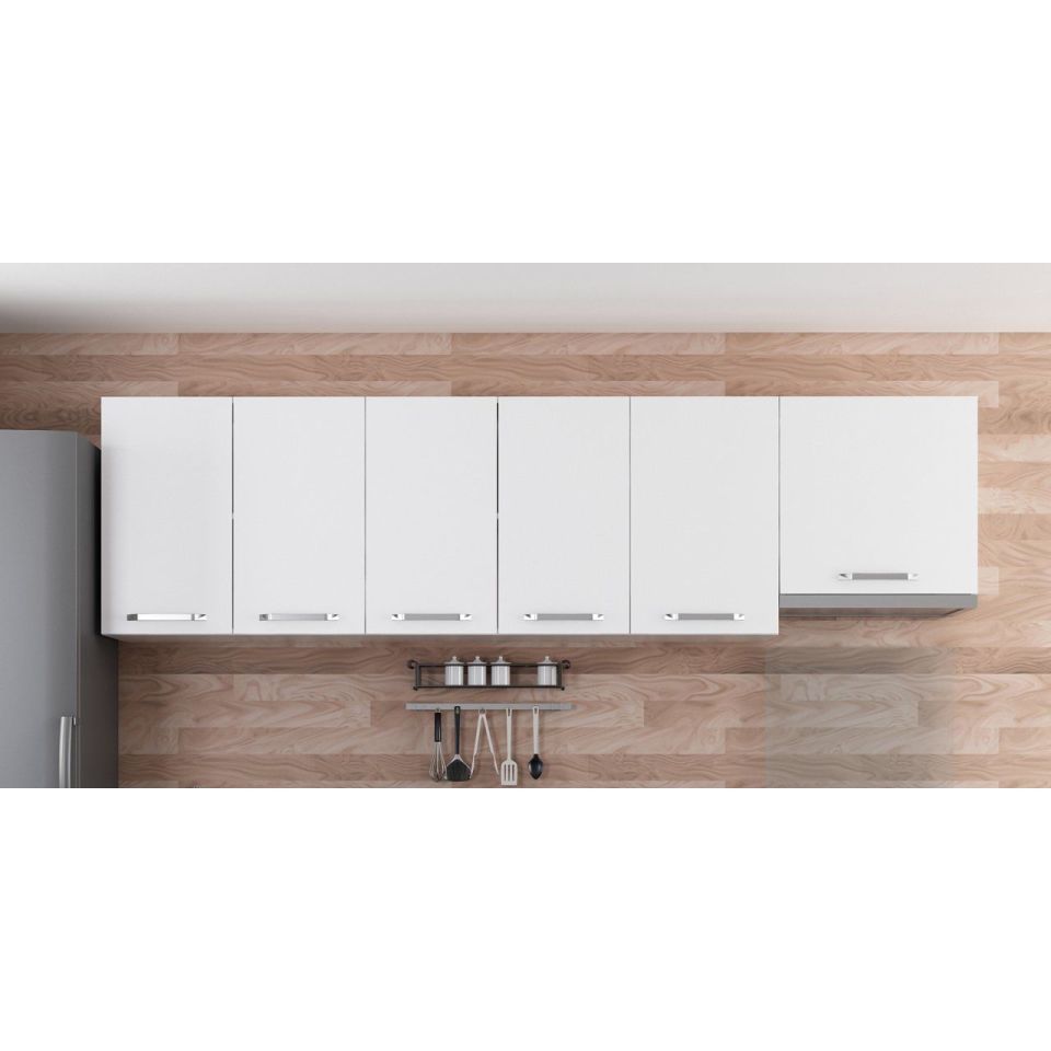 Kayra 265 Cm Kitchen Cabinet White 265-B4-Top Module