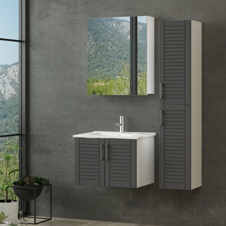 Kayra Bathroom Cabinet 65Cm As2K+2K2A+Etj+Height White