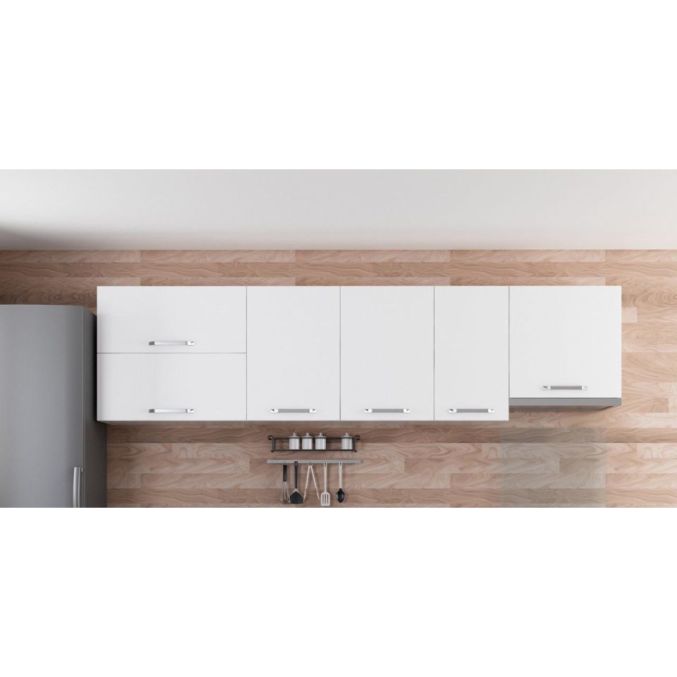 Kayra 280 Cm Kitchen Cabinet White 280-B7-Top Module