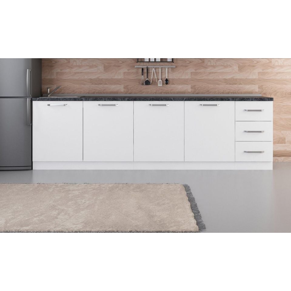 Kayra 285 Cm Kitchen Cabinet White 285-B2-Bottom Module