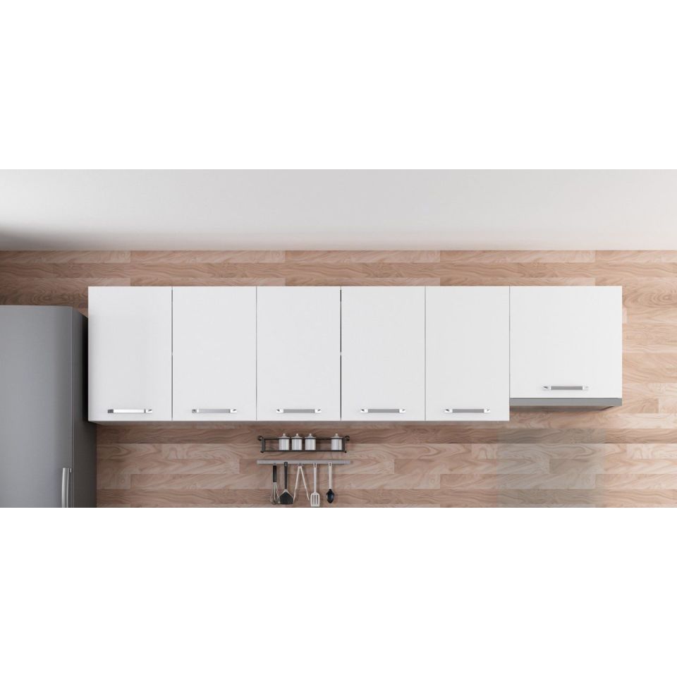 Kayra 285 Cm Kitchen Cabinet White 285-B7-Top Module