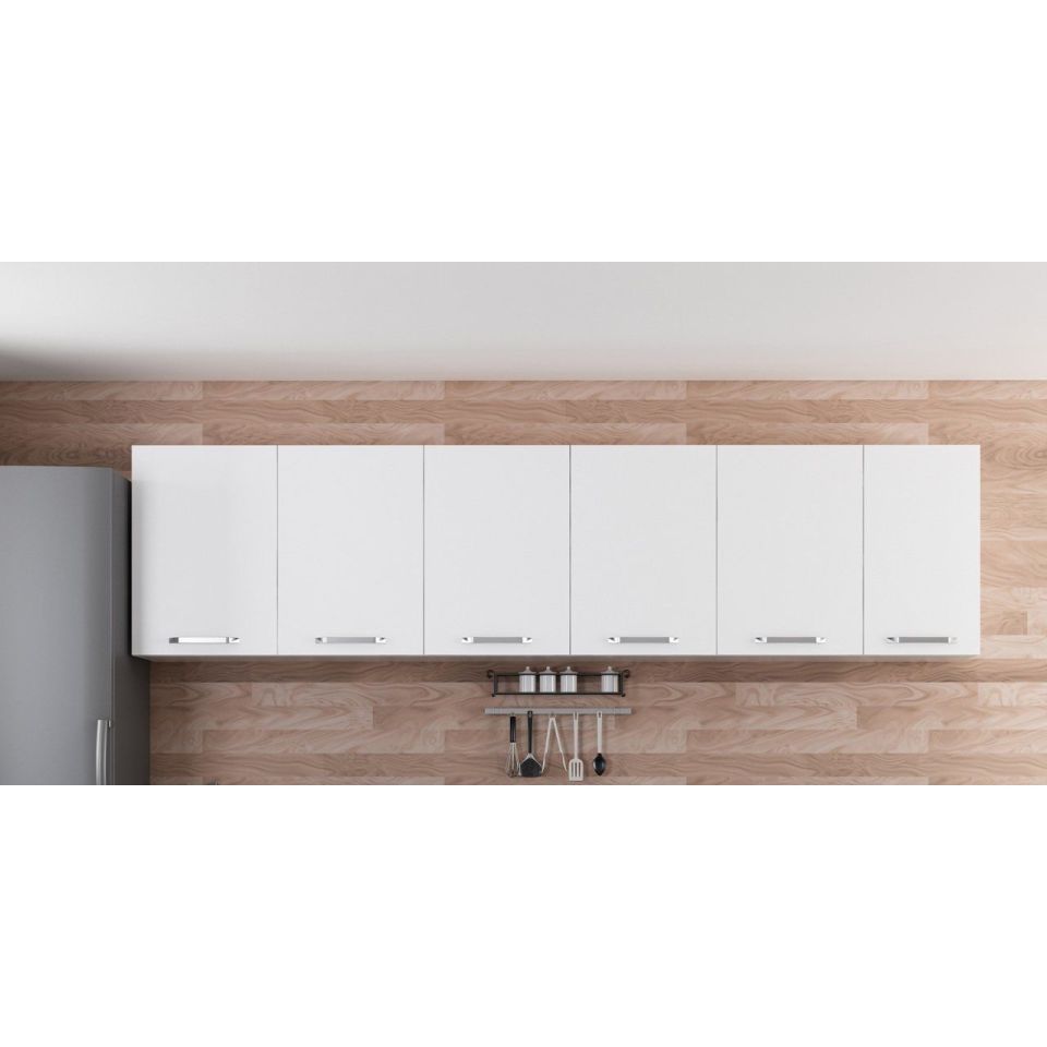 Kayra 290 Cm Kitchen Cabinet White 290-B2-Top Module