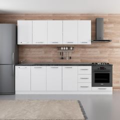 Kayra 280 Cm Kitchen Cabinet White 280-B9
