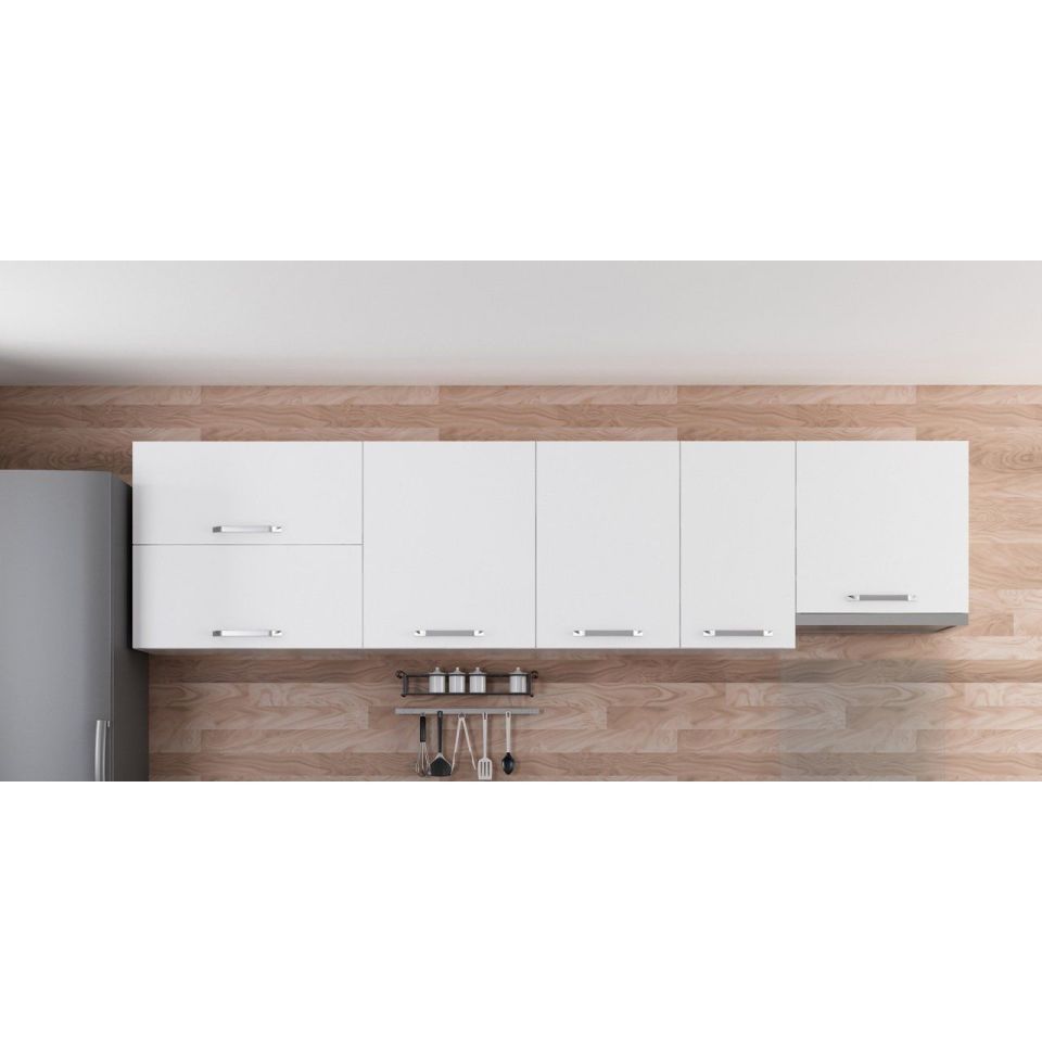 Kayra 290 Cm Kitchen Cabinet White 290-B7-Top Module