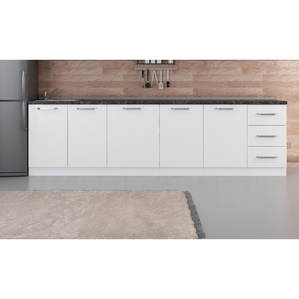 Kayra 295 Cm Kitchen Cabinet White 295-B1-Lower Module