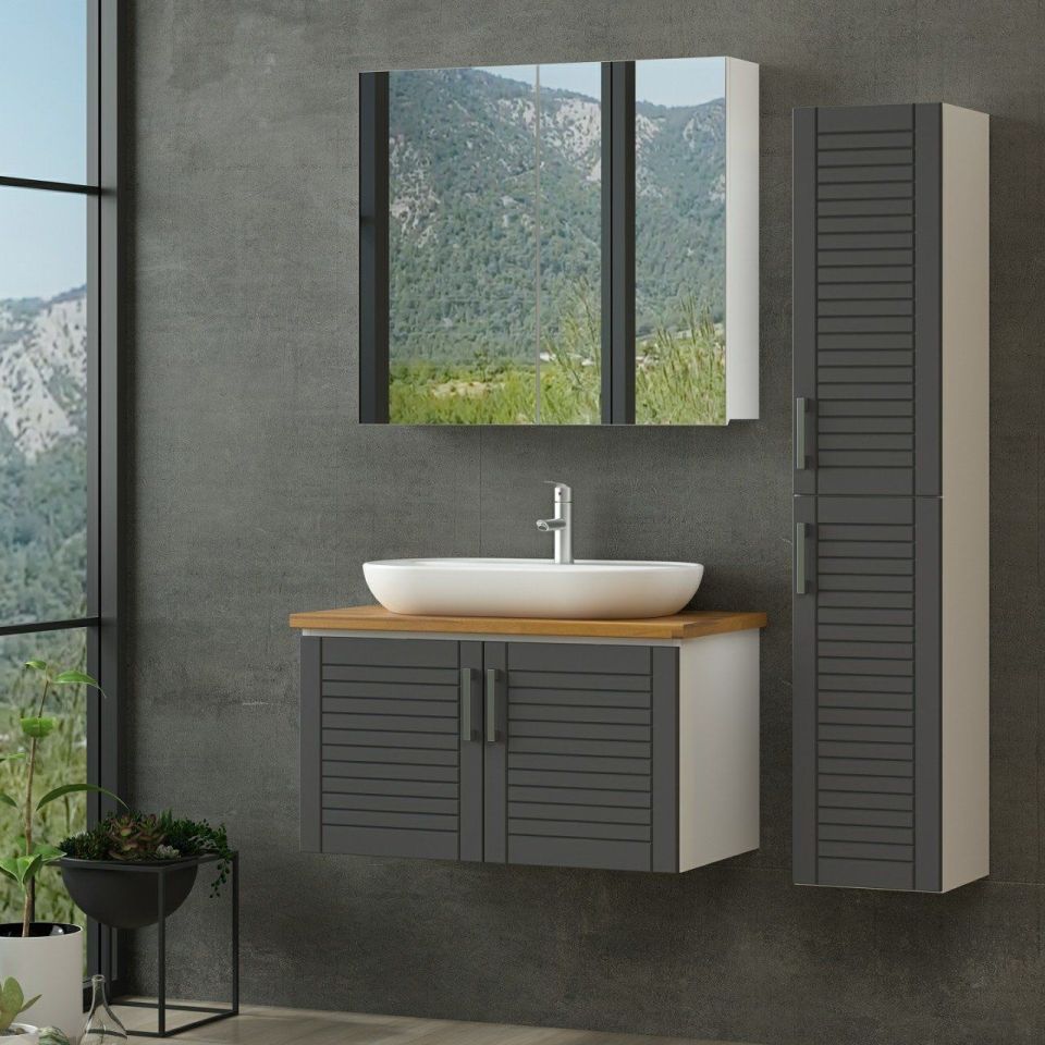 Kayra Bathroom Cabinet 85Cm As2K+2K2A+Tzg+Height White