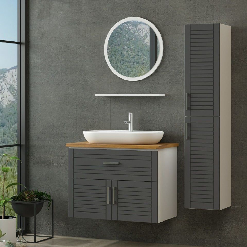 Kayra Bathroom Cabinet 85Cm As2K1Ç+1Ya1R+Tzg+Height White