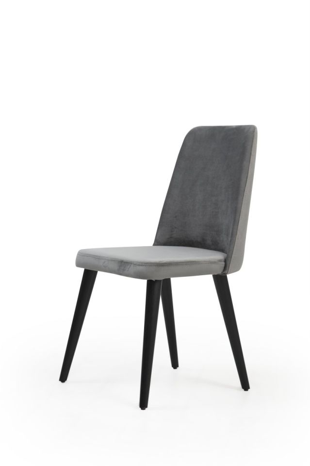 كرسي بيرج - طقم كراسي بأرجل سوداء/أنثراسيت مكون من 4 قطع