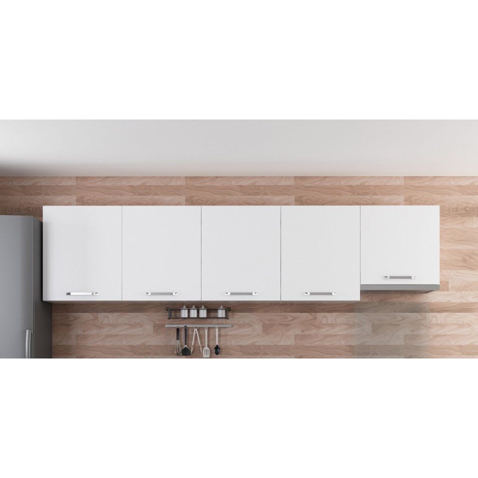 Kayra 300 Cm Kitchen Cabinet White 300-B11-Top Module