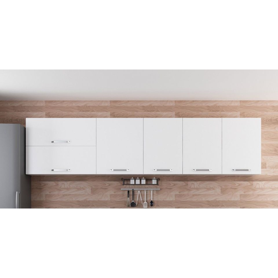 Kayra 300 Cm Kitchen Cabinet White 300-B1-Top Module