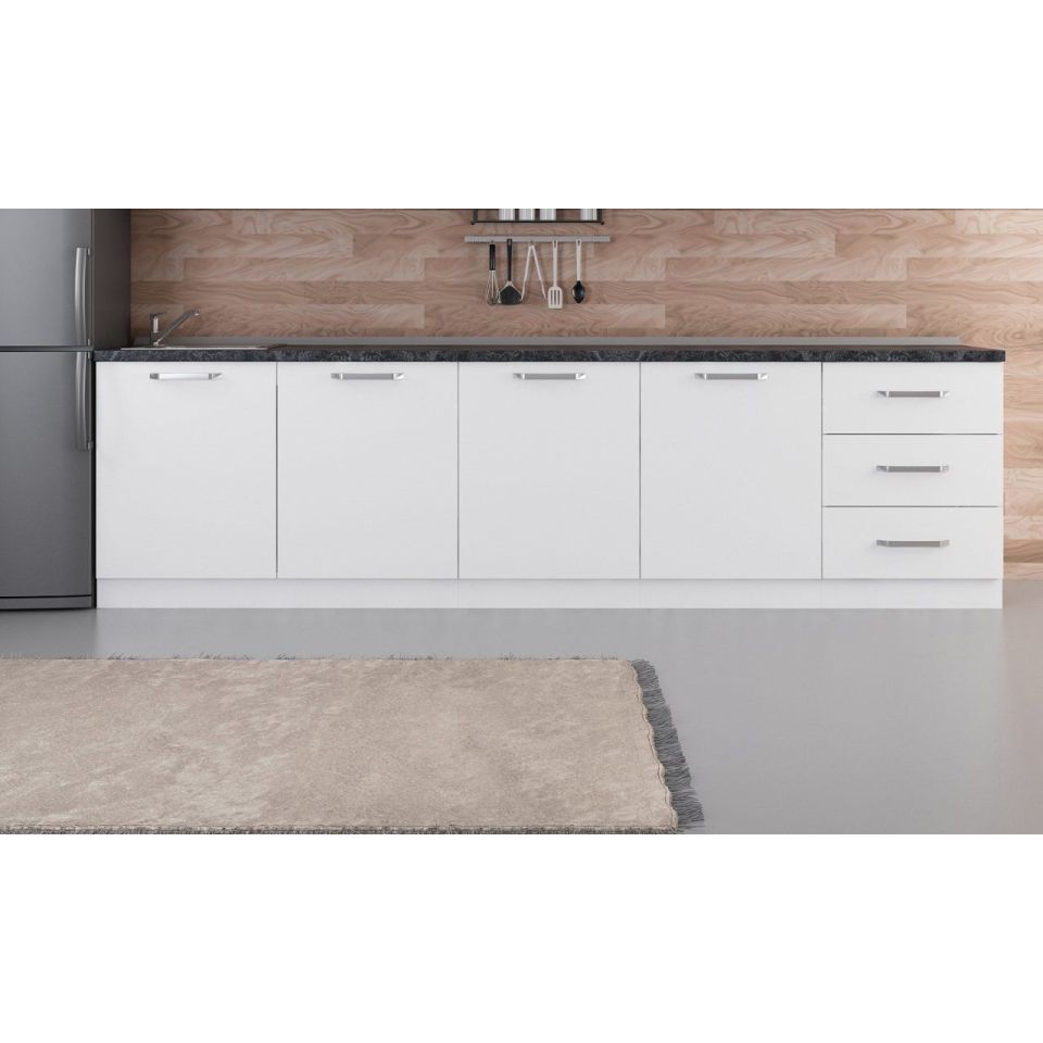 Kayra 300 Cm Kitchen Cabinet White 300-B3-Bottom Module