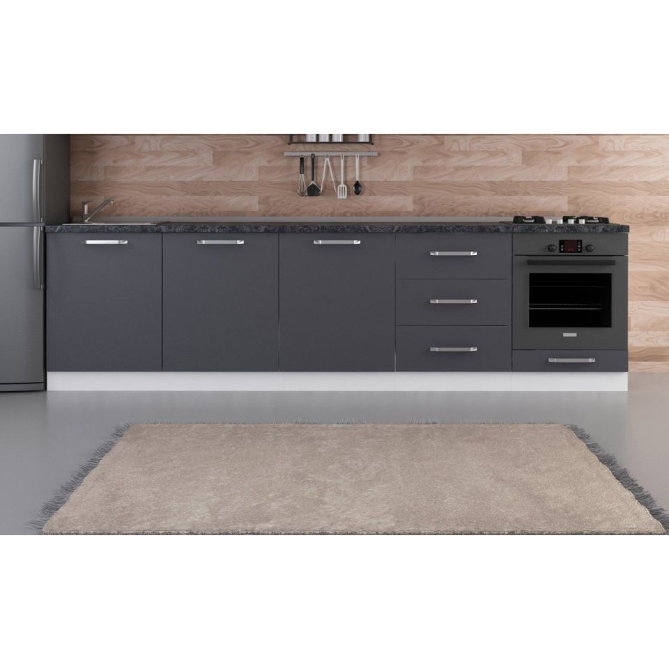 Kayra 300 Cm Kitchen Cabinet White Anthracite 300-A10-Sub Module